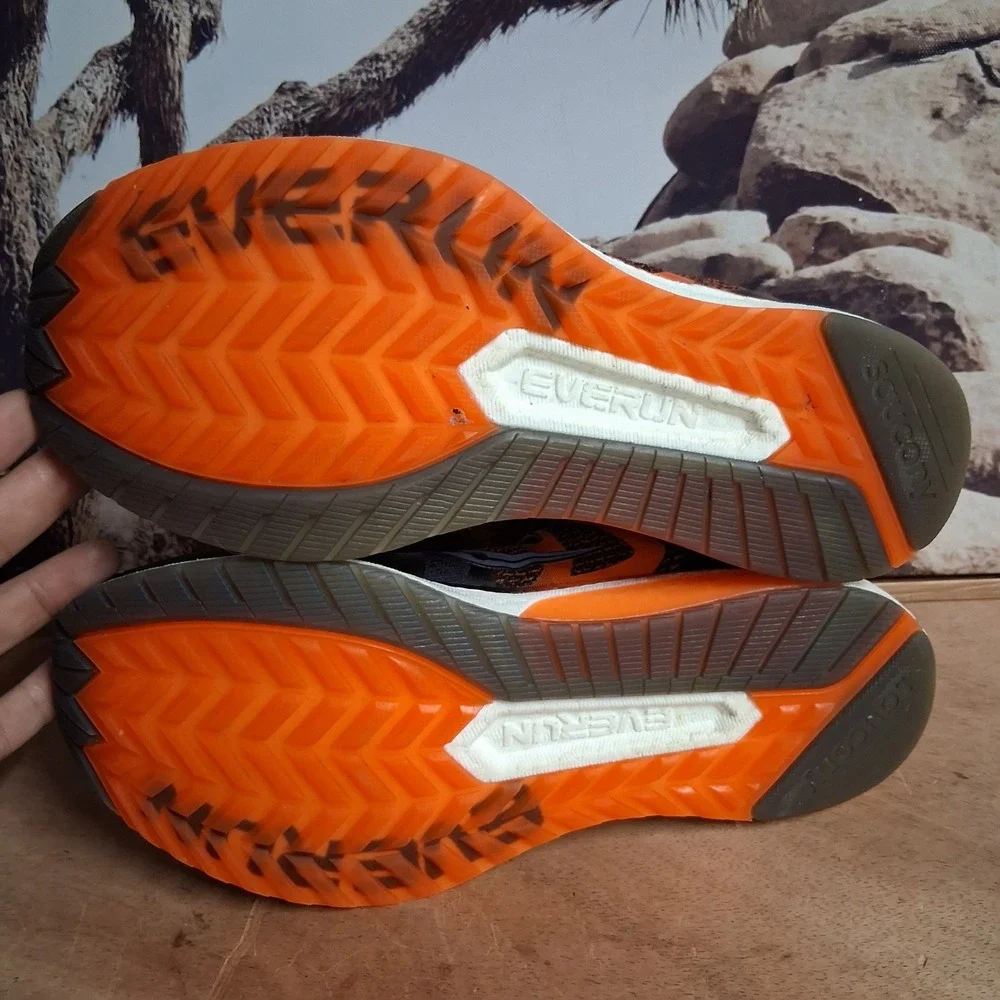 Saucony Liberty ISO Mens Running Shoes Black Orange EVERUN Stability Sz 8